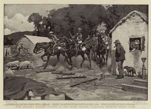Mit Bethunes berittenen Infanterie im Umvoti-Land, Patrouille auf verdächtigen Rebellenfarmen